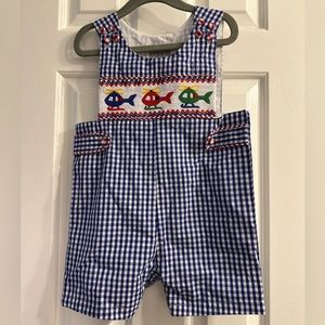 LIL CACTUS BLUE GINGHAM HELICOPTER JON JON/ SHORTALL